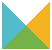 Community Development Coalition three triangle logo with light blue, green, and golden orange